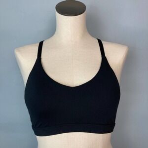 𝅺FABLETICS Emma Low Impact Sports Bra Crossback Twist Back Size S Black Strappy